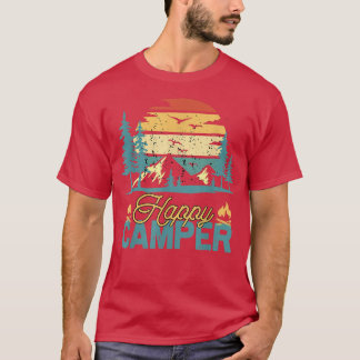 Happy Camper Retro Vintage Funny Matching Camping  T-Shirt