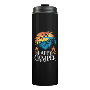 Happy Camper Retro Vintage Matching Camping Crew  Thermal Tumbler