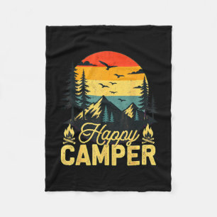 Happy camper rustic outdoor adventure design  fleece blanket