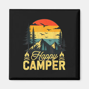 Happy camper rustic outdoor adventure design  magnet