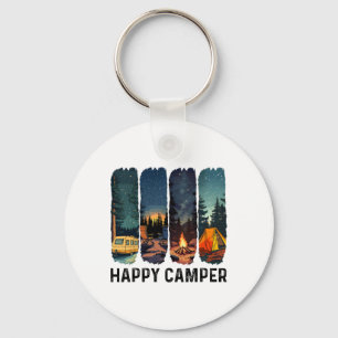Happy Camper Shirt Hiking Adventure Summer Camp Ca Key Ring