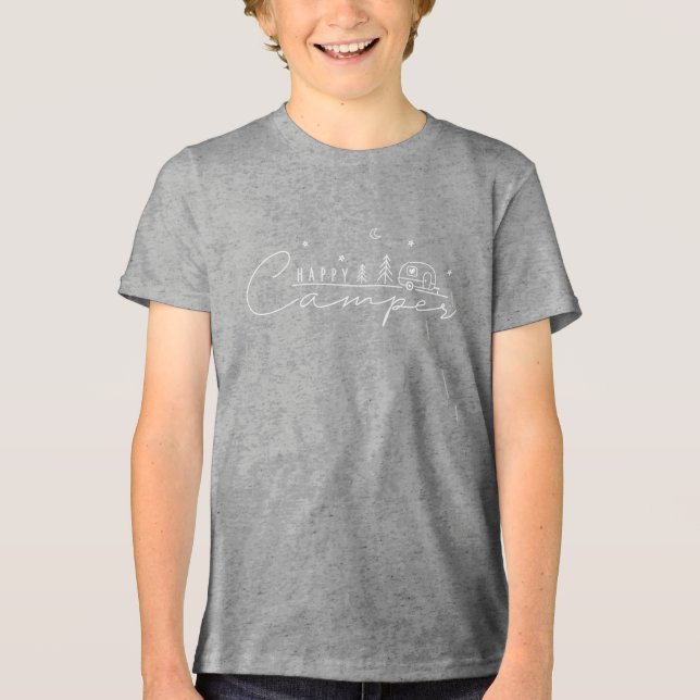 Happy Camper Silhouette Tri-Blend Shirt (Front)