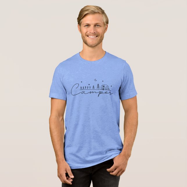 Happy Camper Silhouette Tri-Blend Shirt (Front Full)