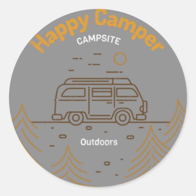Happy Camper Stickers (Front)