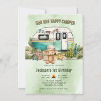 Happy Camper Summer 1st Birthday 