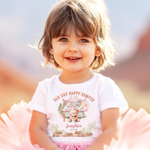 Happy Camper Summer 2nd Birthday Girl Toddler T-Shirt