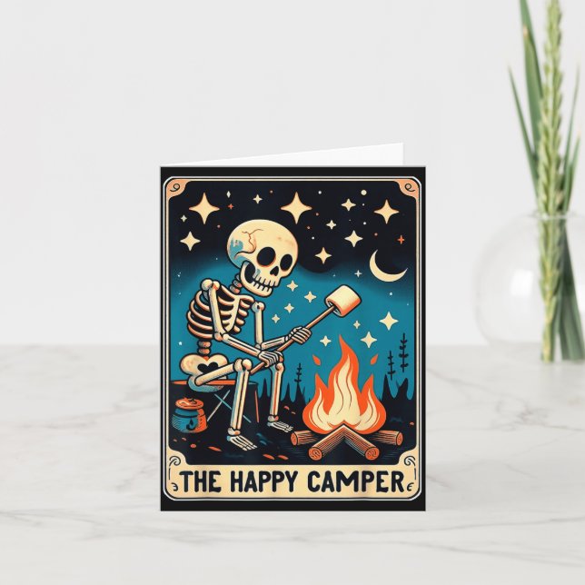 Happy Camper Tarot Card Skeleton Camper Funny (Front)