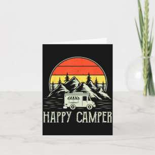 Happy camper toddler boy funny vintage camping van card