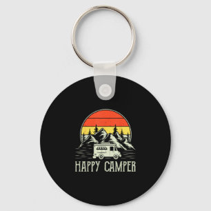 Happy camper toddler boy funny vintage camping van key ring