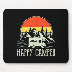 Happy camper toddler boy funny vintage camping van mouse pad
