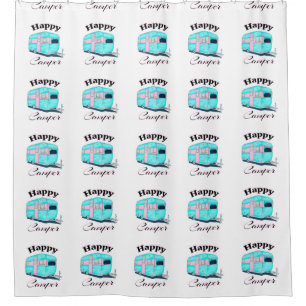 Happy Camper Trailer Camping Shower Curtain