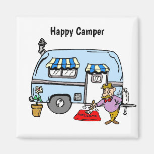 Happy Camper Trailer  Magnet