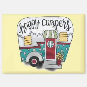 Happy camper trailer magnet