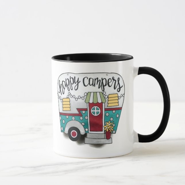 happy camper trailer Mug (Right)