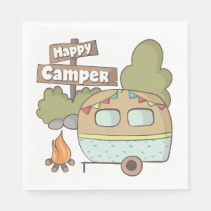 Happy Camper Trailer Paper Napkin
