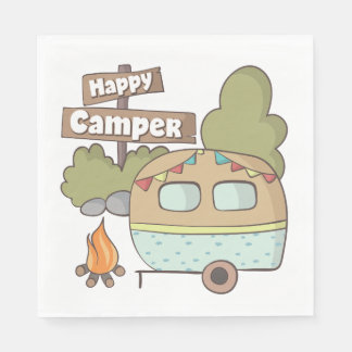 Happy Camper Trailer Paper Napkin
