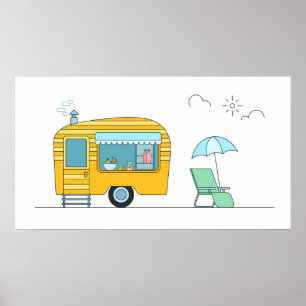 Happy camper trailer poster