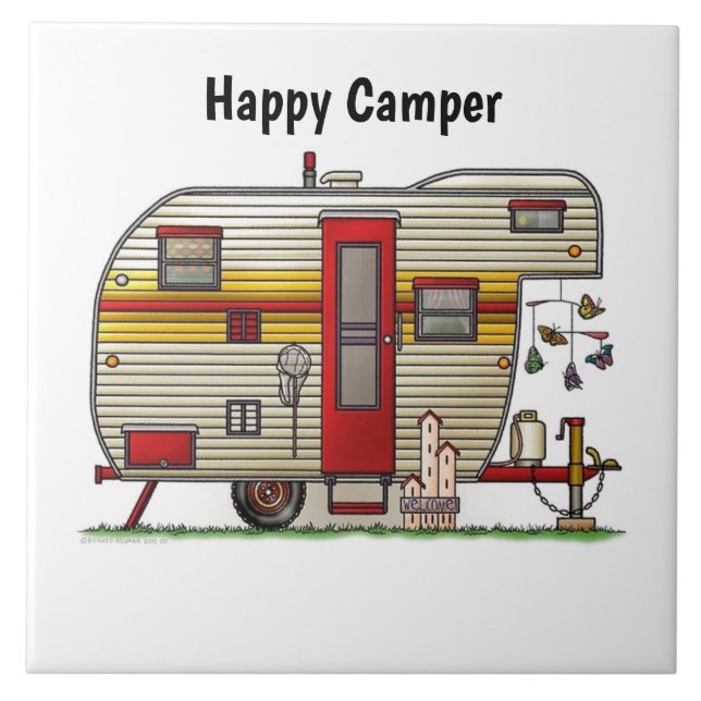 Happy Camper Trailer Tile (Front)