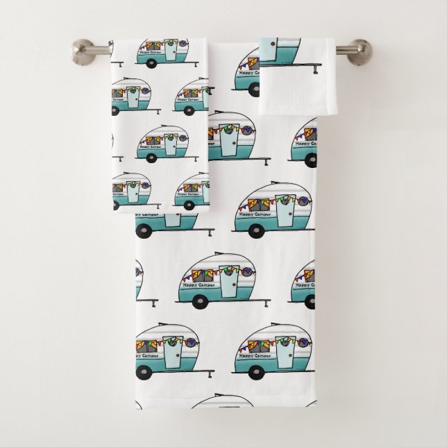 Happy Camper van Bath Towel Set (Insitu)