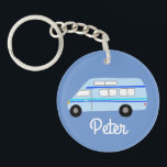 HAPPY CAMPER Van RV Motorhome Campervan CUSTOM  Key Ring<br><div class="desc">Customise this cute keychain with your own text,  your name or anything else you like. Get ready for your road trip with this motorhome design,  hand drawn by me for you! Check my shop for lots more matching items!</div>