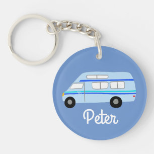 HAPPY CAMPER Van RV Motorhome Campervan CUSTOM Key Ring