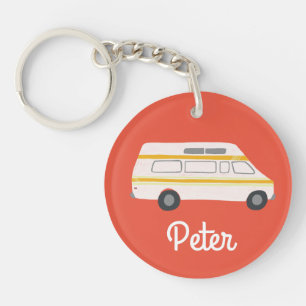 HAPPY CAMPER Van RV Motorhome Campervan CUSTOM  Key Ring