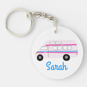 HAPPY CAMPER Van RV Motorhome Campervan CUSTOM  Key Ring