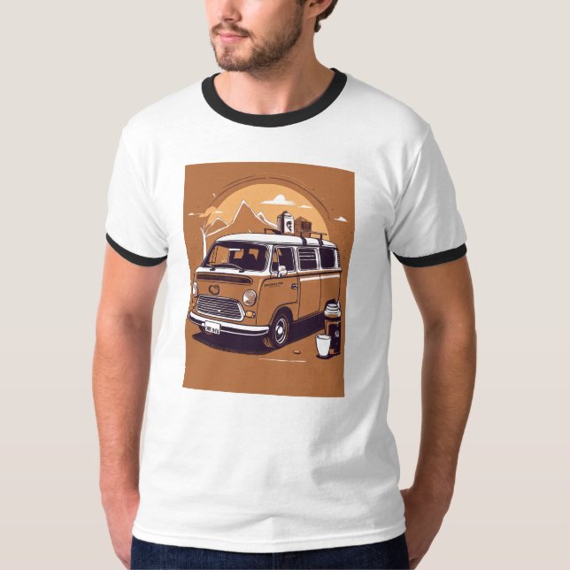 Happy Camper Van Surf T-Shirt (Front)