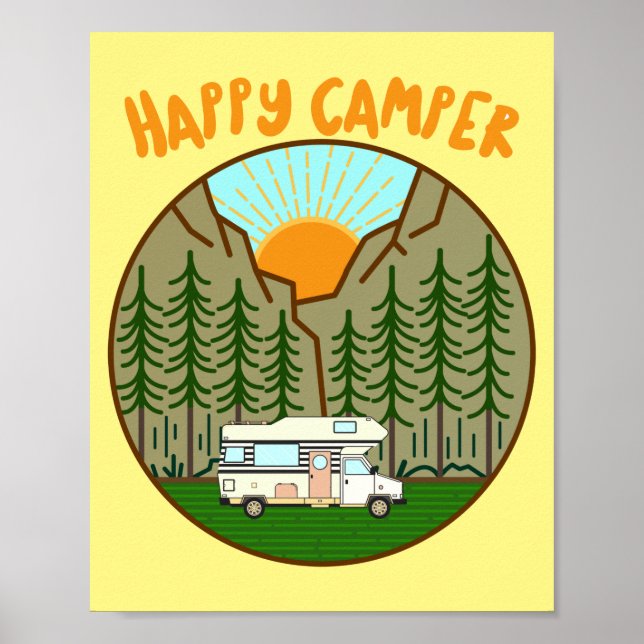 Happy camper - Vanlife graphic #7 Poster (Front)