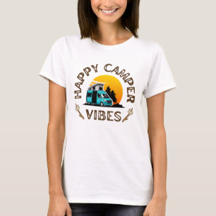 Happy Camper Vibes Retro Camping Tee