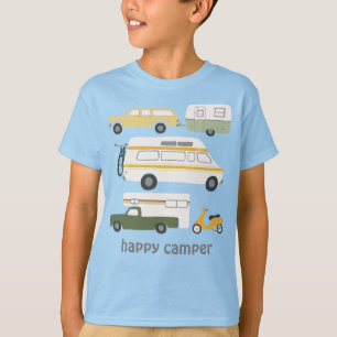 HAPPY CAMPER Vintage camping trailer RV CUSTOM T-Shirt