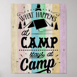 Happy Camper What Happens At Camp Poster