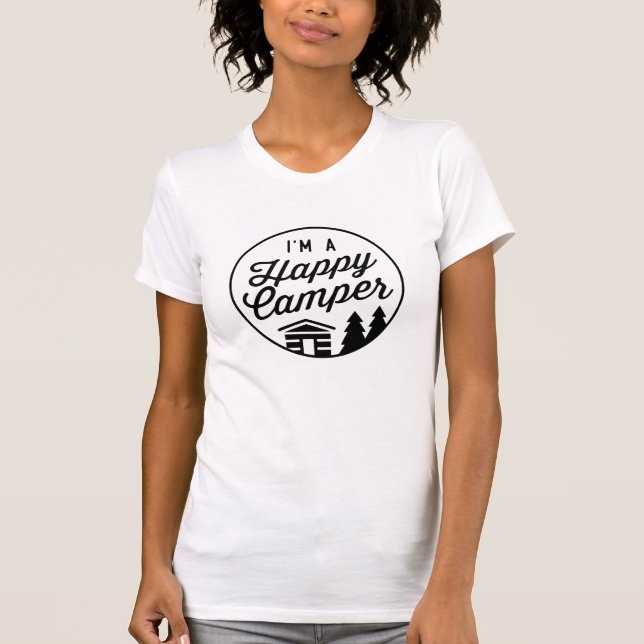 Happy Camper White Women's T-Shirt (Front)