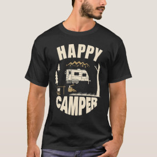 Happy Camper Wild Rv Van Camping Outdoor Cute Gra T-Shirt