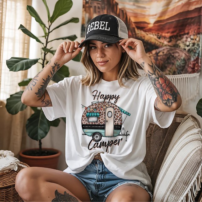 Happy Camper with Caravan Tri-Blend Shirt (Creator Uploaded)