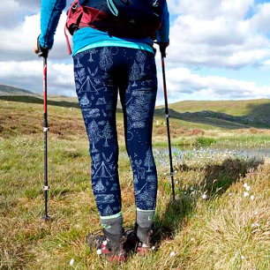 Happy Camper Woodland Mountain Camping Outdoors  Leggings