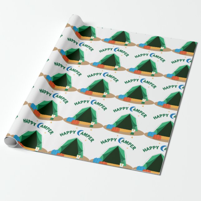 Happy Camper Wrapping Paper (Unrolled)