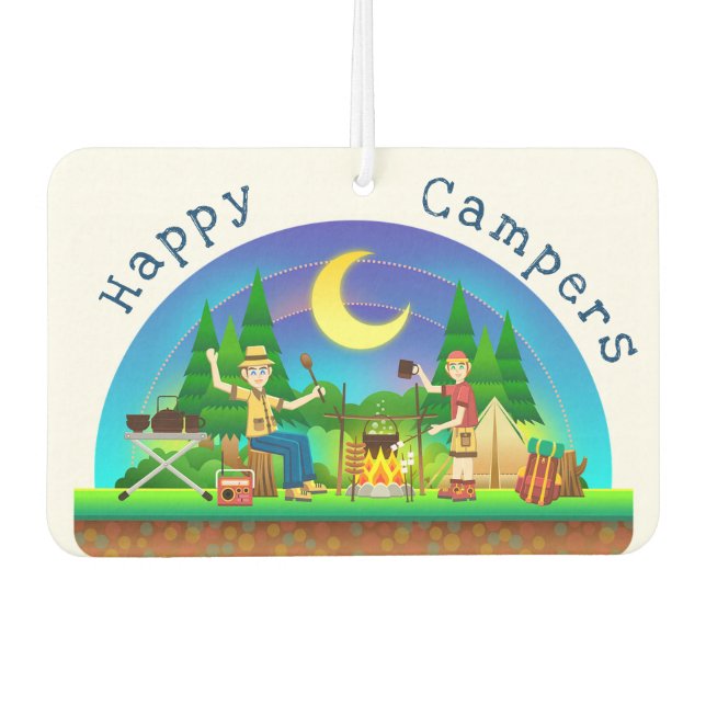 Happy Campers Car Air Freshener (Front)