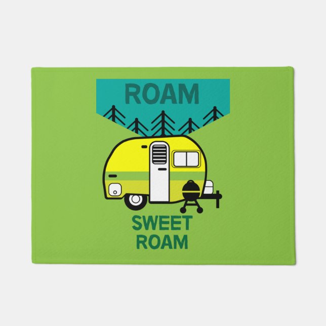 Happy Campers | Caravaner | Camper Throw Pillow Mu Doormat (Front)