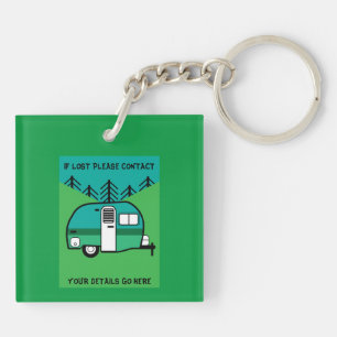 Happy Campers Caravanning Funny Caravans Two-Tone  Key Ring