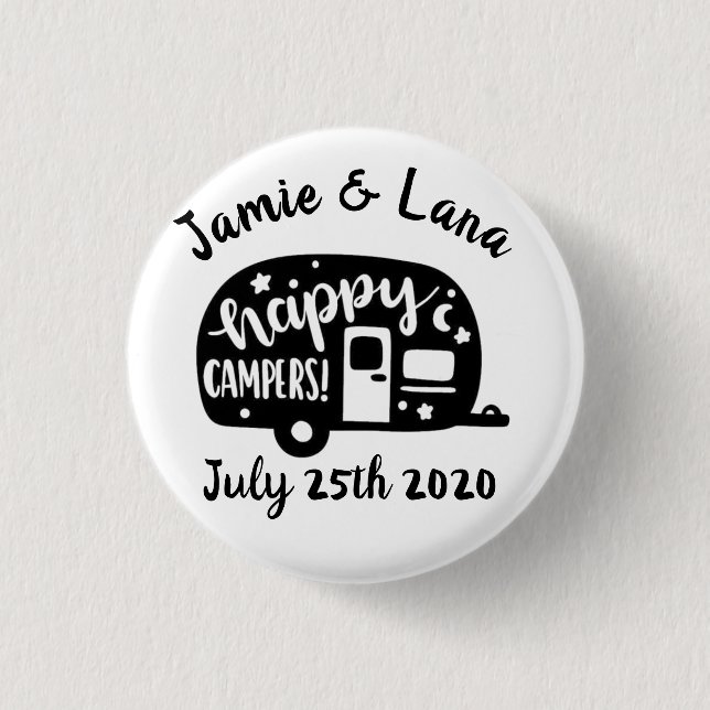 Happy Campers Customisable Design 3 Cm Round Badge (Front)