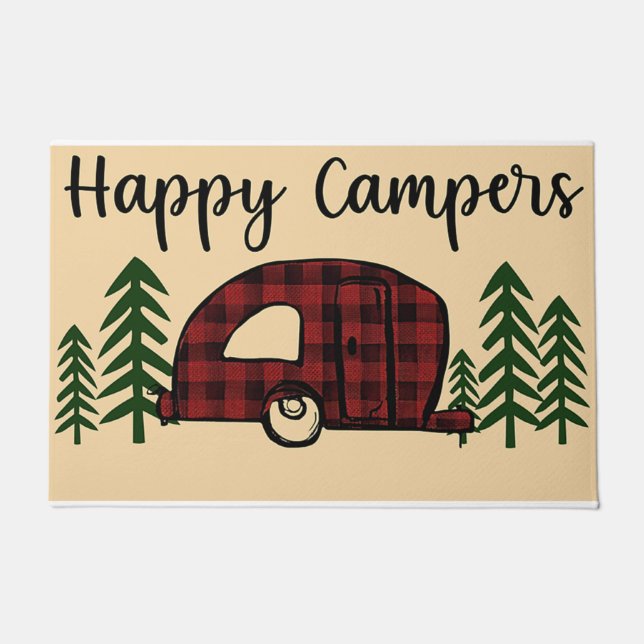 Happy Campers Doormat, Camping Mat (Front)