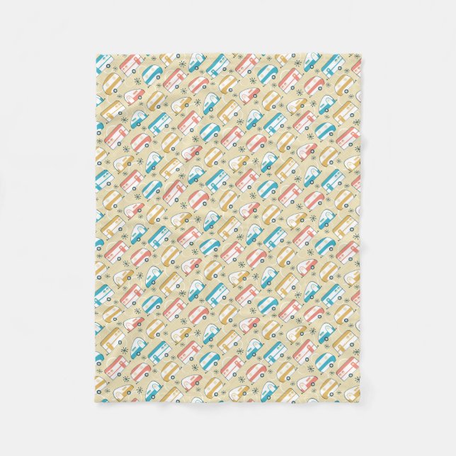 Happy Campers Fleece Blanket (Front)