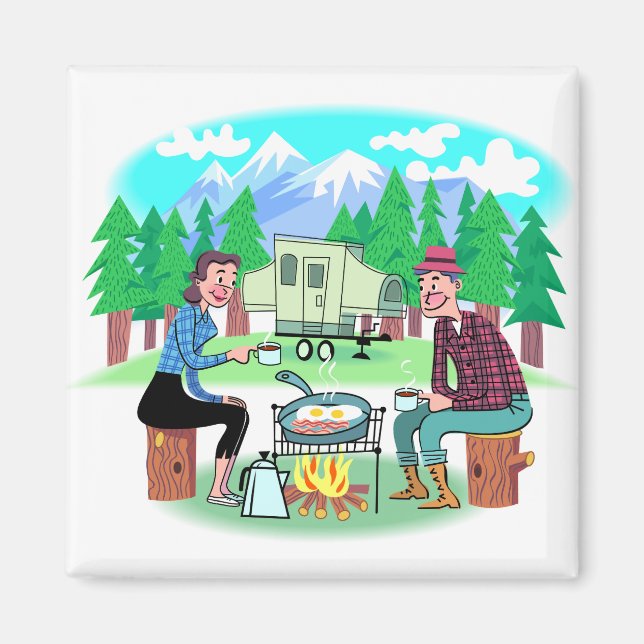 Happy Campers Magnet (Front)