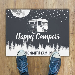 Happy Campers Moon Forest Family Name Doormat