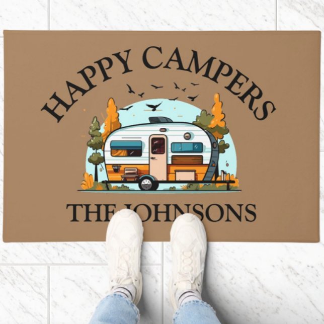 Happy Campers Personalised Doormat (Creator Uploaded)