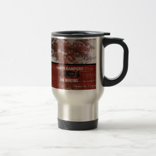 Happy Campers Retirement Custom Rustic RV Travel Mug