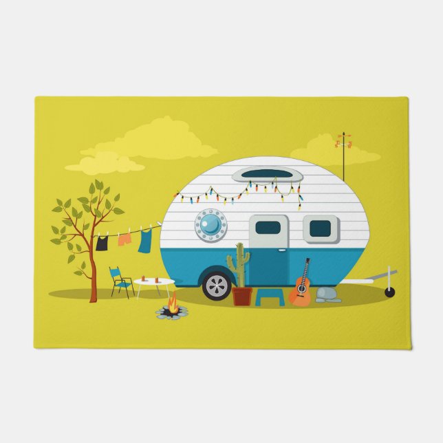 Happy Campers Trailer Doormat (Front)