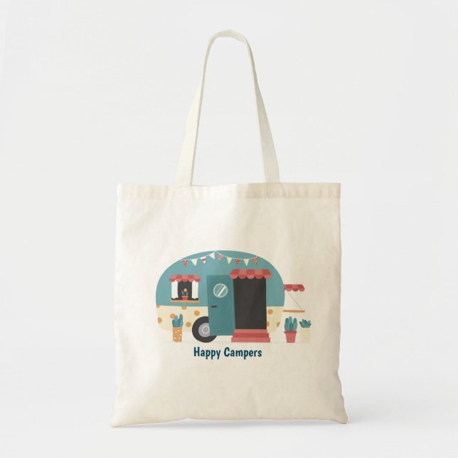 Happy Campers Trailer Tote Bag (Front)