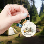 Happy Campers Watercolor Personalise Camp Tent Key Ring<br><div class="desc">This design was created through digital art. It may be personalised by clicking the customise button and changing the colour, adding a name, initials or your favourite words. Contact me at colorflowcreations@gmail.com if you with to have this design on another product. Purchase my original abstract acrylic painting for sale at...</div>